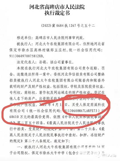 大午集团为什么被拍卖(6.861亿元成交！大午集团已被整体拍卖) (http://www.cangchou.com/) 网络快讯 第1张